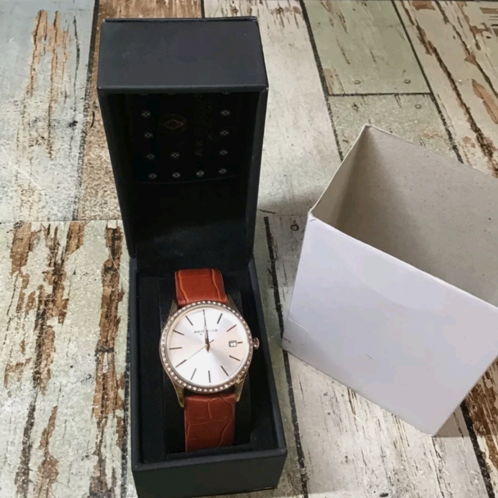Akribos XXIV AK883BR Analog Quartz Swarovski Cryst